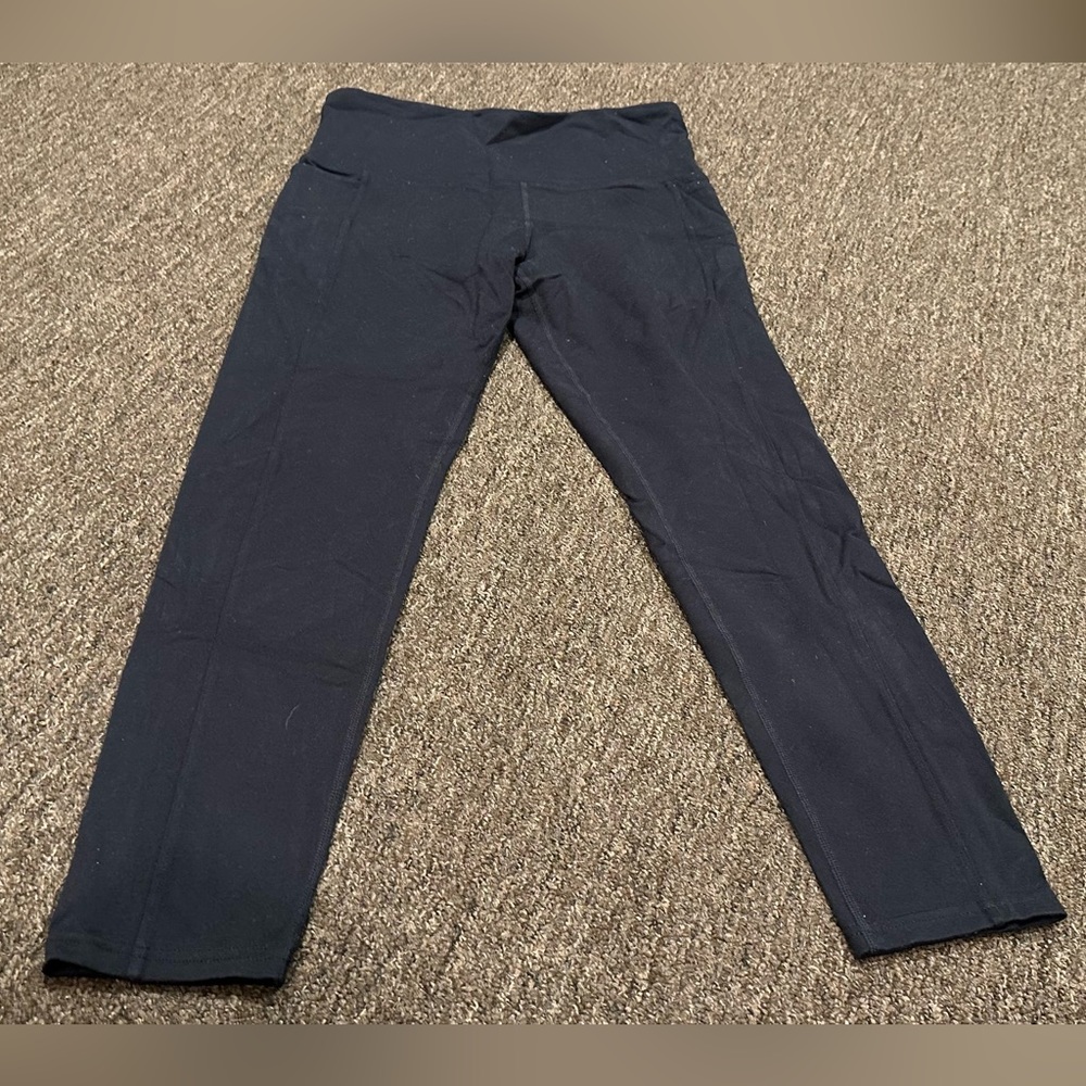 EUC Tuff Athletics Costco Exercise Yoga Flat Seam Leggings Pants w/ Pocket M